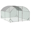 Large Chicken Coop Metal Chicken Run With Waterproof And Anti-UV Cover, Dome Shaped Walk-in Fence Cage Hen House For Outdoor And Yard Farm Use,9.84 X 13.12 X 6.56 Ft