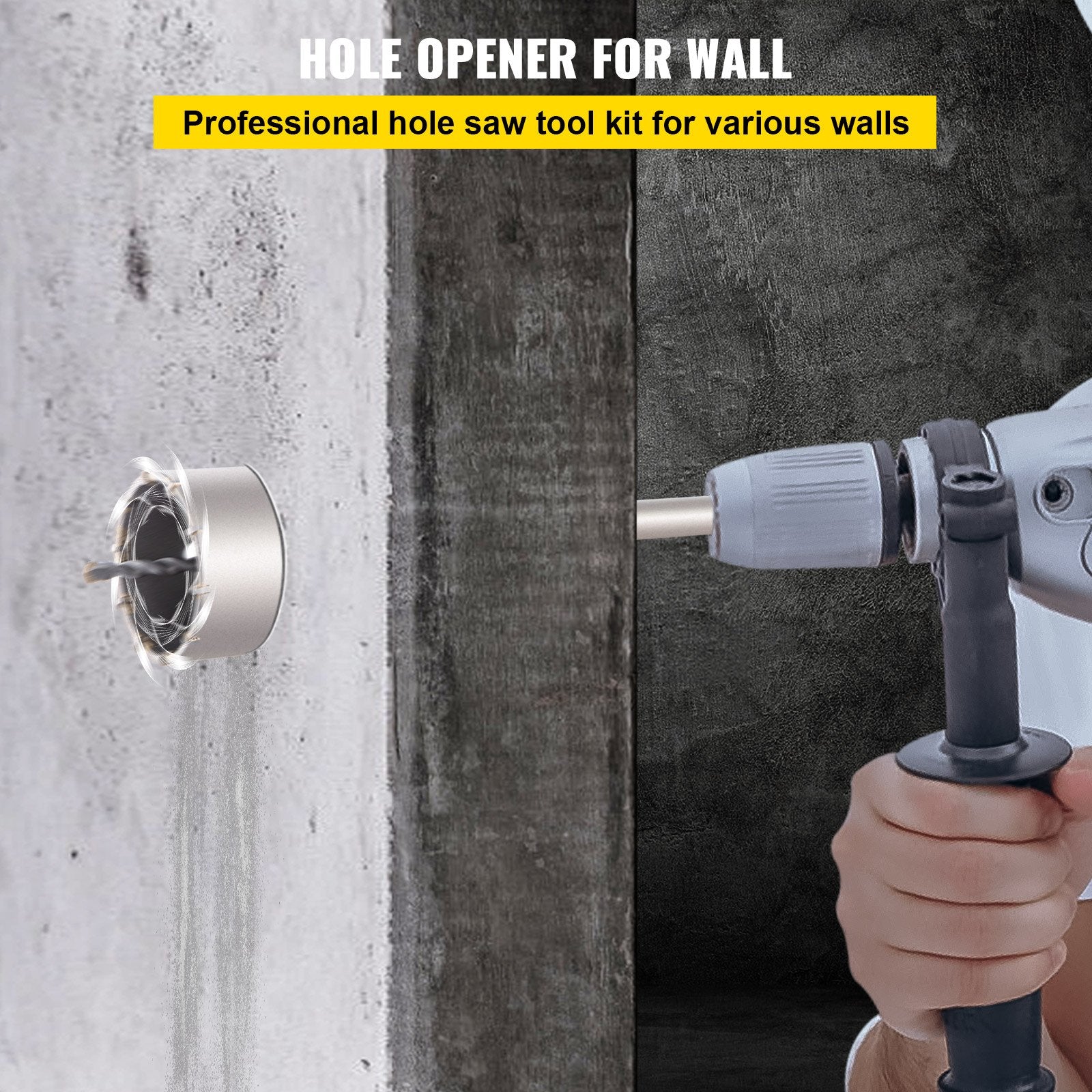 Concrete Hole Saw Kit, 1-2/11', 1-3/5', 2-9/16', 3-5/32', 3-15/16' Drill Bit Set SDS Plus & SDS MAX Shank Wall Hole Cutter W/a 4-1/3' Connecting Rod For Concrete, Cement, Stone Wall, Masonry