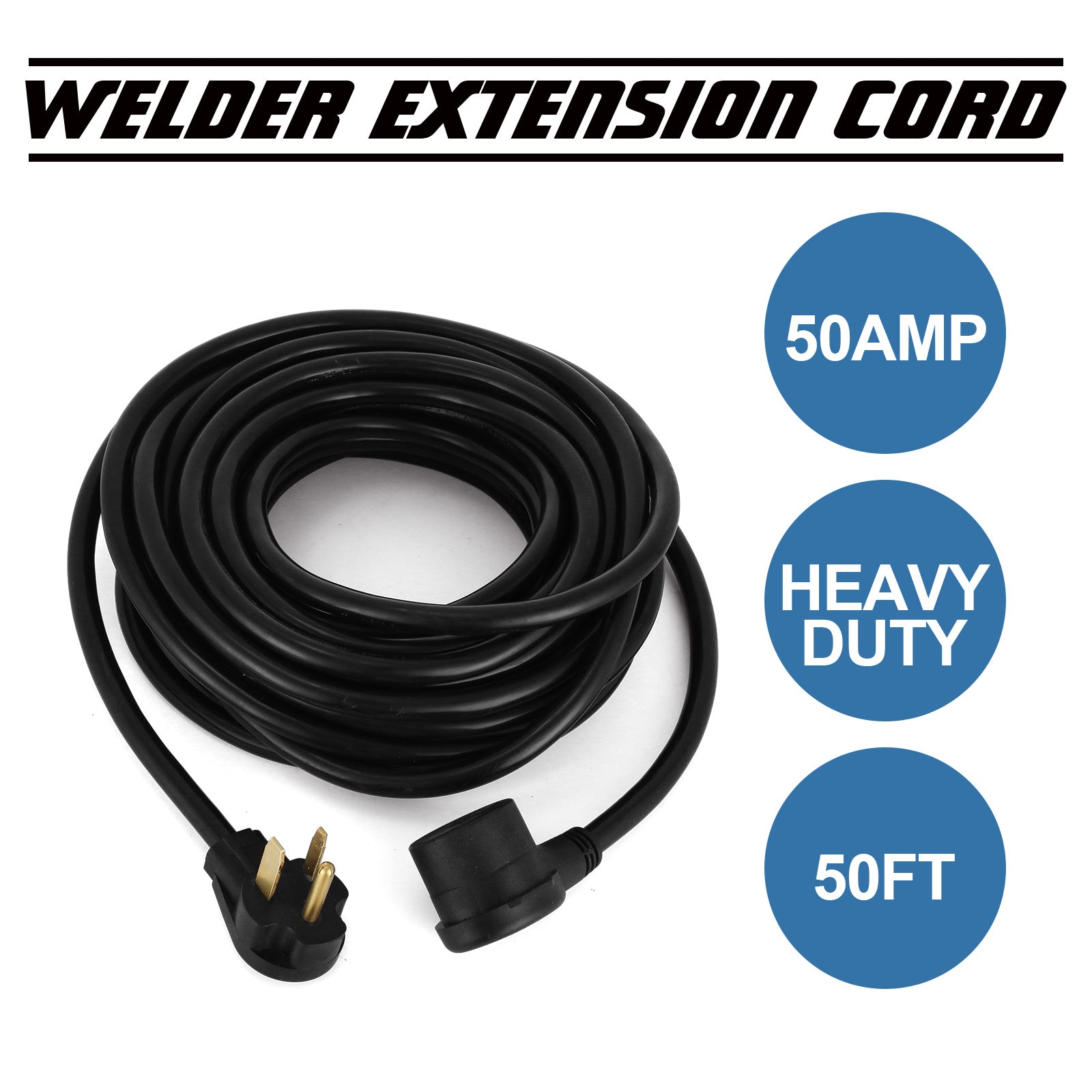 Welding Extension Cord 50ft MIG TIG Plasma Welding Cord 30A Extension Cord For Portable Welders