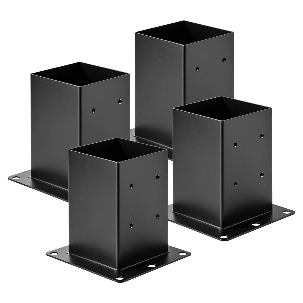 4 Pack 6x6 Post Base Brackets Inner Size 5.6x5.6 Inch Wood Fence Post Anchor
