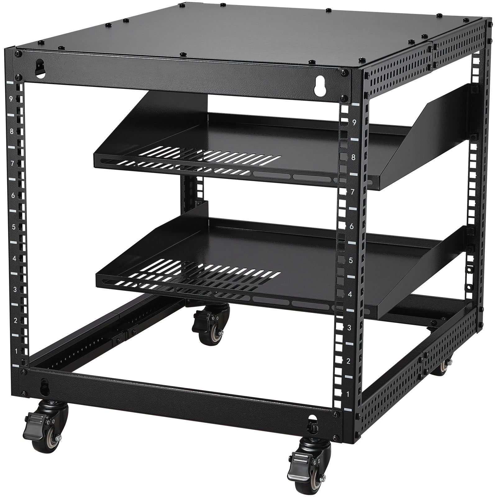 9U 4 Post Open Frame Server Rack Network Enclosure Adjustable