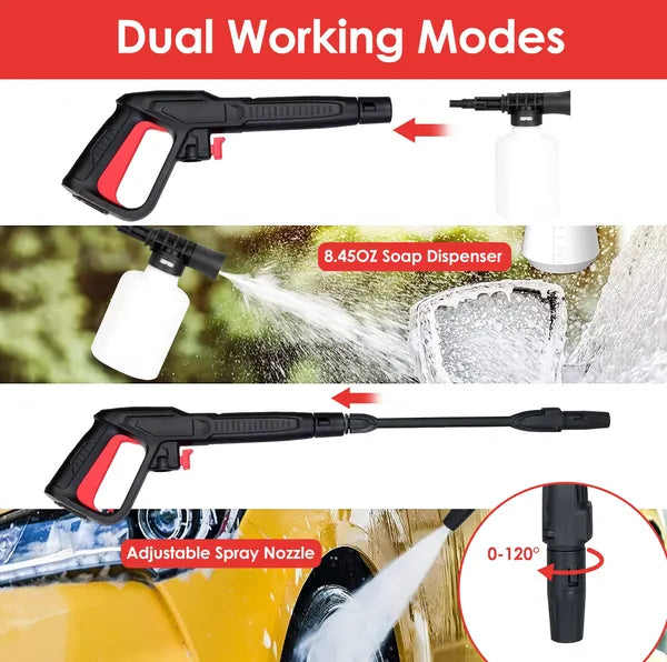 Electric High Pressure Washer 3000PSI Max 2.6GPM Powerful Car Washer Pressure Cleaner With Adjustable Spray Nozzle Soap Dispenser IPX5 Waterproof For Patio Garden Driveway