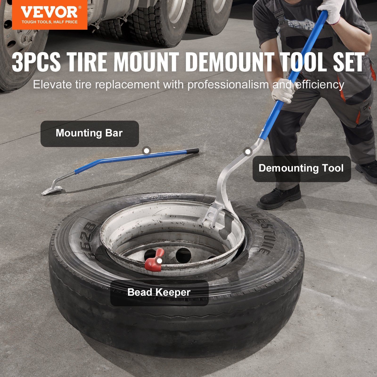Truck Tire Changer Mount Demount 22.5-24.5 In Radial Bias Ply Tubeless Tire