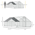 10' X 20' X 6.5' Chicken Coop Cage, Outdoor Hen House W/Cover & Lockable Door