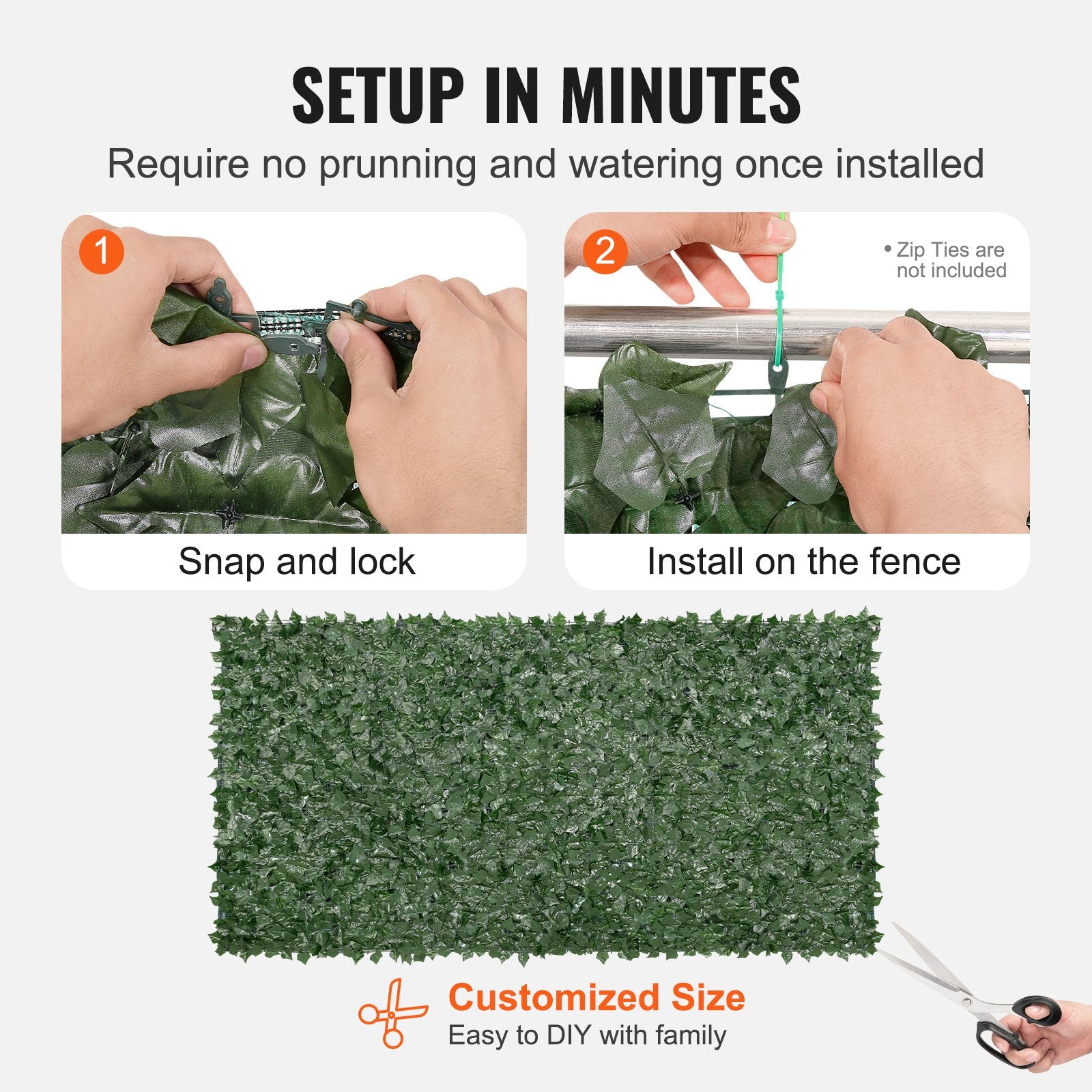 Privacy Ivy Fence, 59 X 118in Artificial Green Wall Screen, Greenery Ivy Fence With Mesh Cloth Backing And Strengthened Joint, Faux Hedges Vine Leaf Decoration For Outdoor Garden, Yard, Balcony