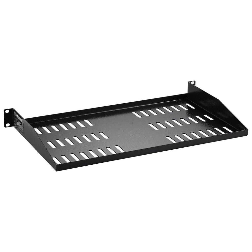 2PCS 1U Server Rack Shelf Depth Vented Rack Mount Shelf Tray