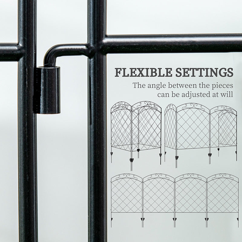 4 Pack Garden Fencing For Yard, Decorative Fence Panels As Animal Barrier And Flower Edging, Swirls