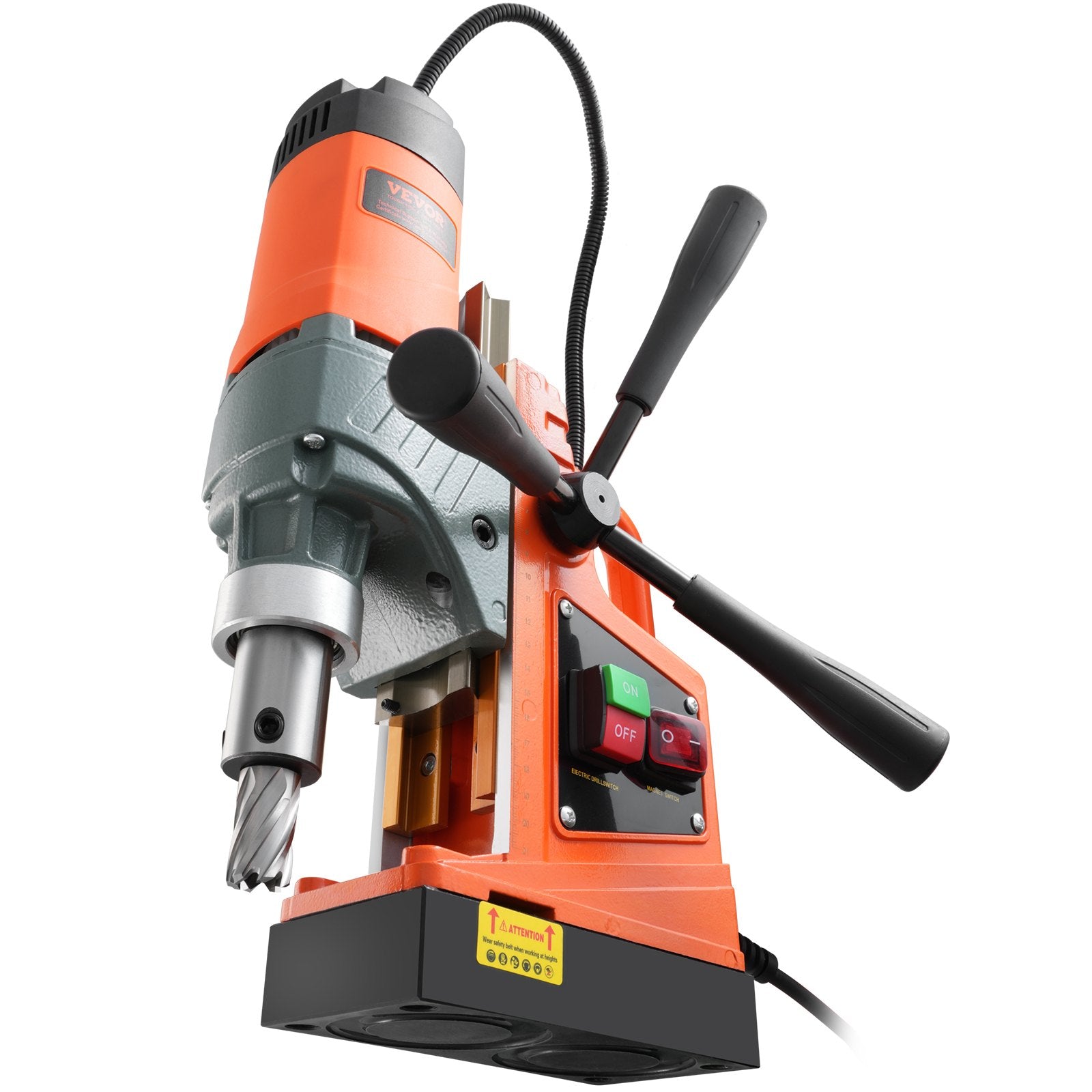Magnetic Drill, 1450W  Boring Diameter, 12500N 850 RPM Portable Electric Mag Drill Press, Drilling Machine For Any Surface Home Improvement Industry Railway