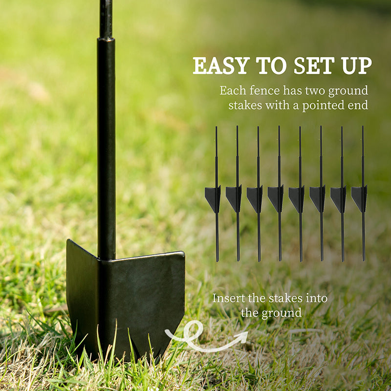 4 Pack Garden Fencing For Yard, Decorative Fence Panels As Animal Barrier And Flower Edging, Swirls