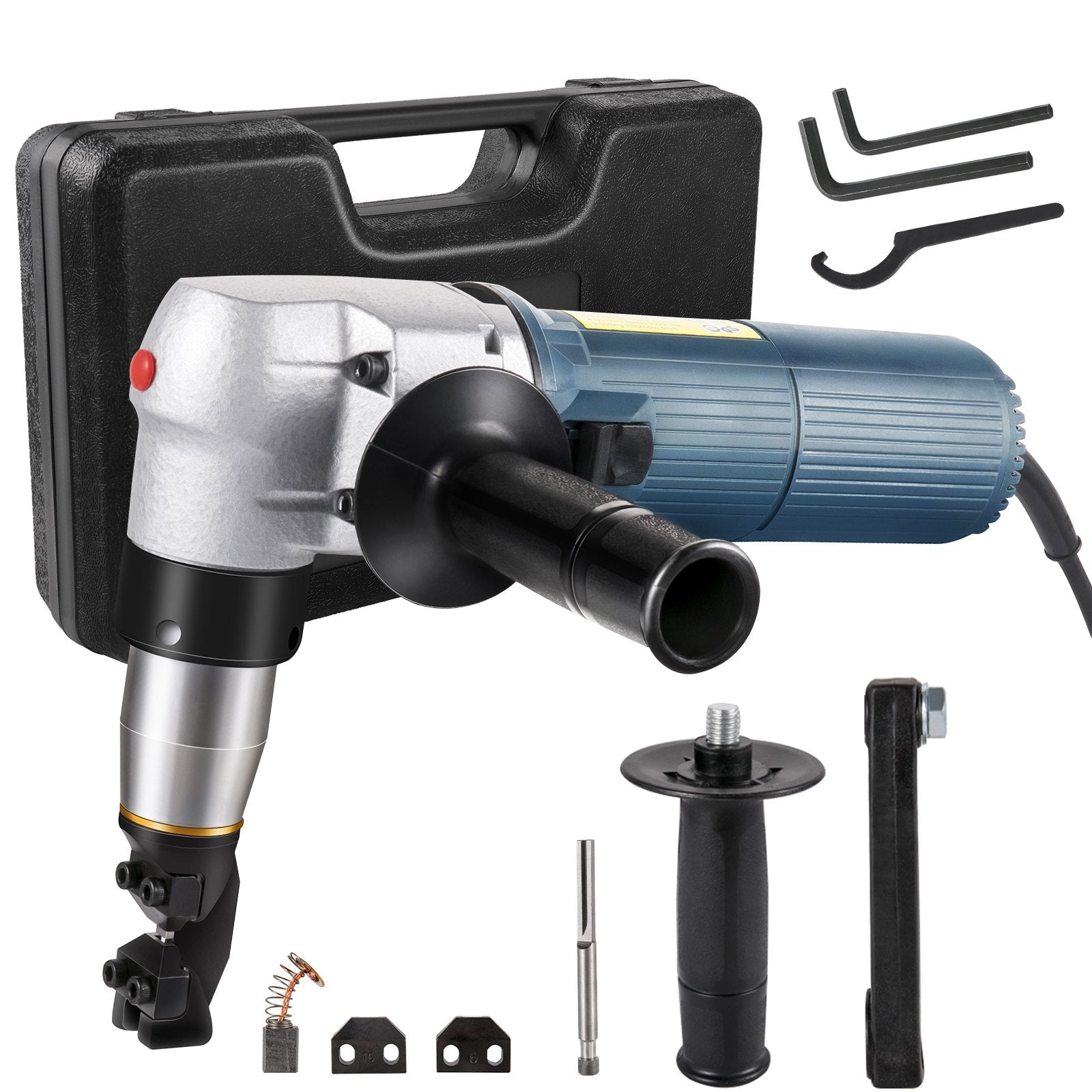 Electric Metal Nibbler 625W Nibbler Metal Cutter 1000RPM High Speed Rotor 0.16in/4mm Metal Nibbler 110V W Replaced Blades Storage Case Sheet Metal Nibbler For Cutting Stainless Steel, Aluminium