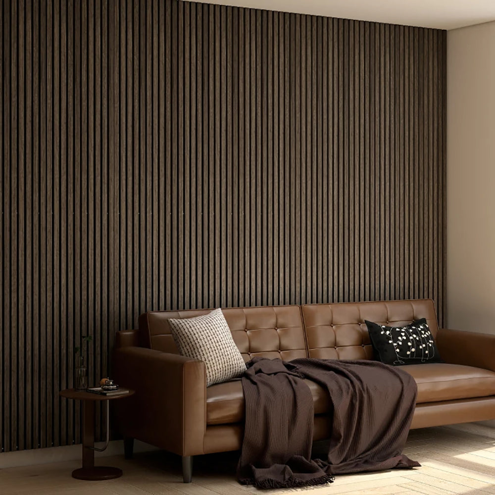 95'' X 8'' Wood Panels For Wall, 4 Pack Acoustic Panels, Sound Absorbing Slat Wall For Interior Wall Decor, Home, Walnut,