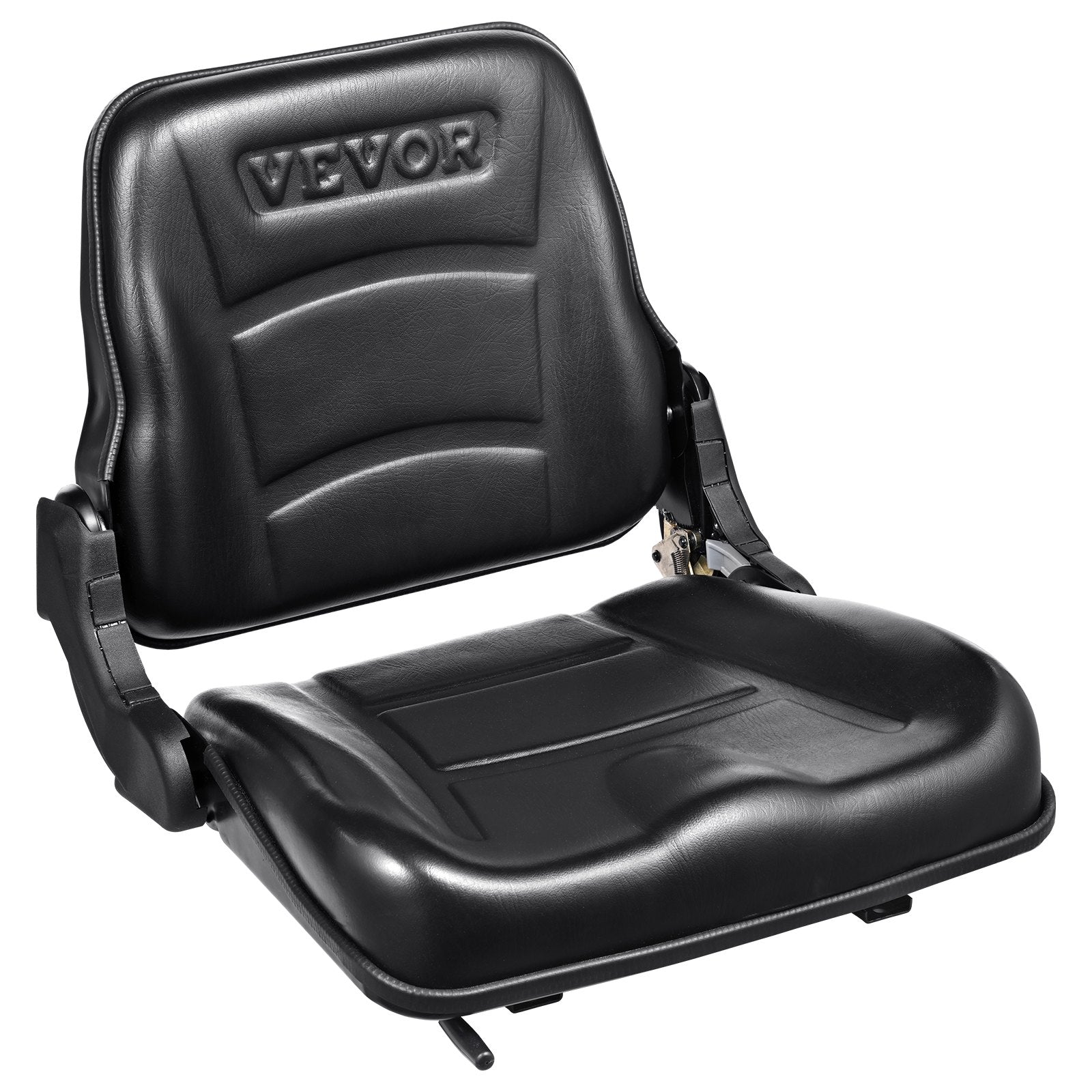 Universal Forklift Seat, Fold Down Tractor Seat With Adjustable Angle Back And Micro Switch, 6.3-13.4 Inch Extended Slot Comfortable Forklift Seat For Tractor Loader Excavator