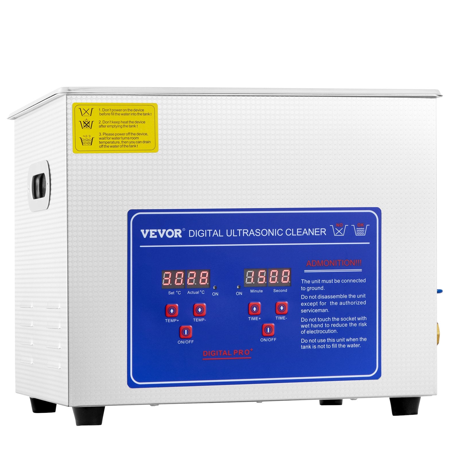 Professional Ultrasonic Cleaner, 10L Ultrasonic Jewelry Cleaner With Digital Timer & Heater, Stainless Steel Industrial SonicCleaner 40kHz For Glasses, Watches, Rings, Small Parts
