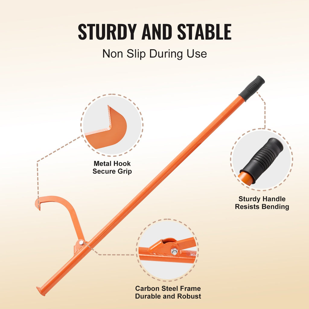 Cant Hook Tool 46.5 In Heavy Duty Steel Log Roller Forestry Logging Tools