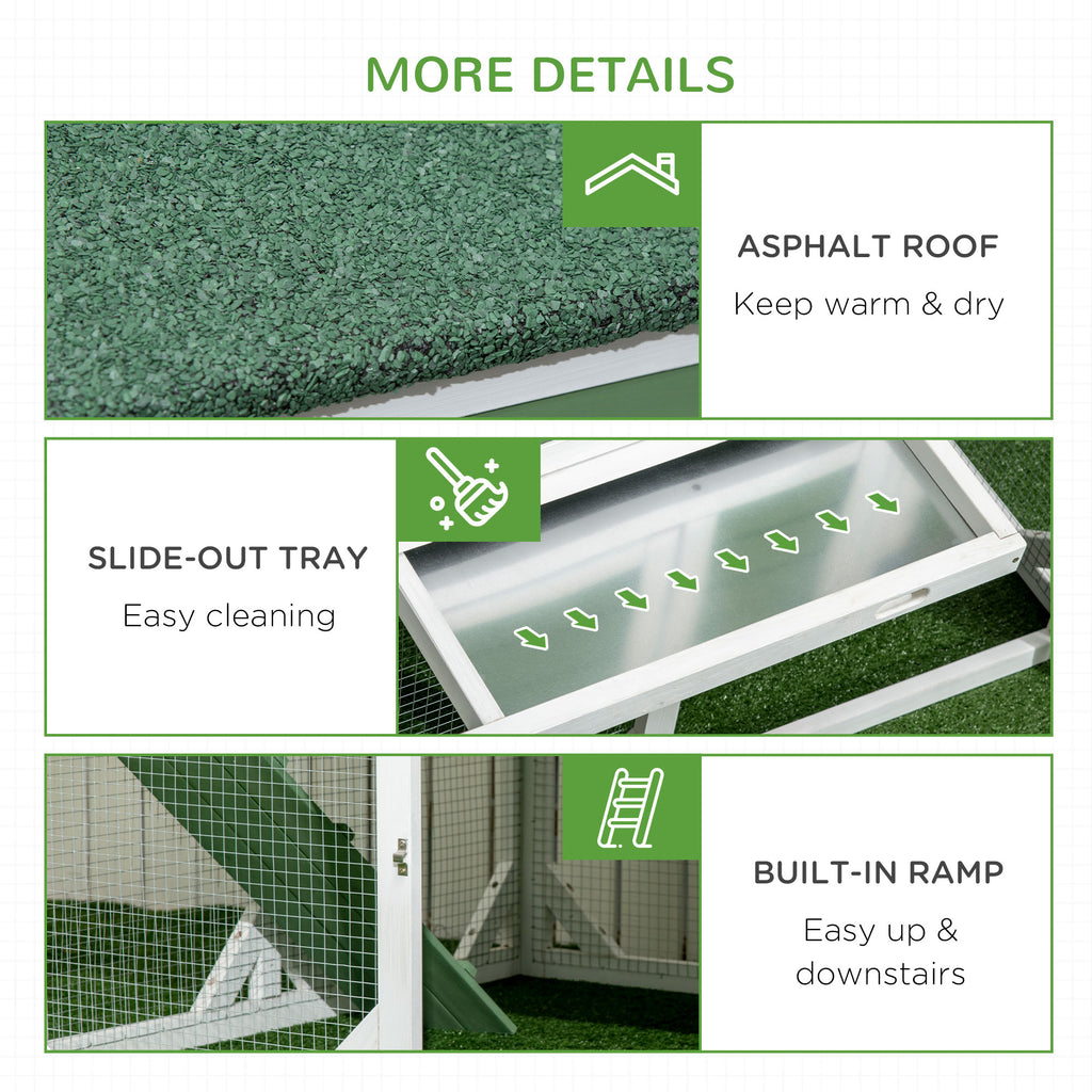 49" Small Chicken Coop Hen House with Garden Space, Chicken House Outdoor Run Cage with Weather Protection, 2-4 Birds, Green
