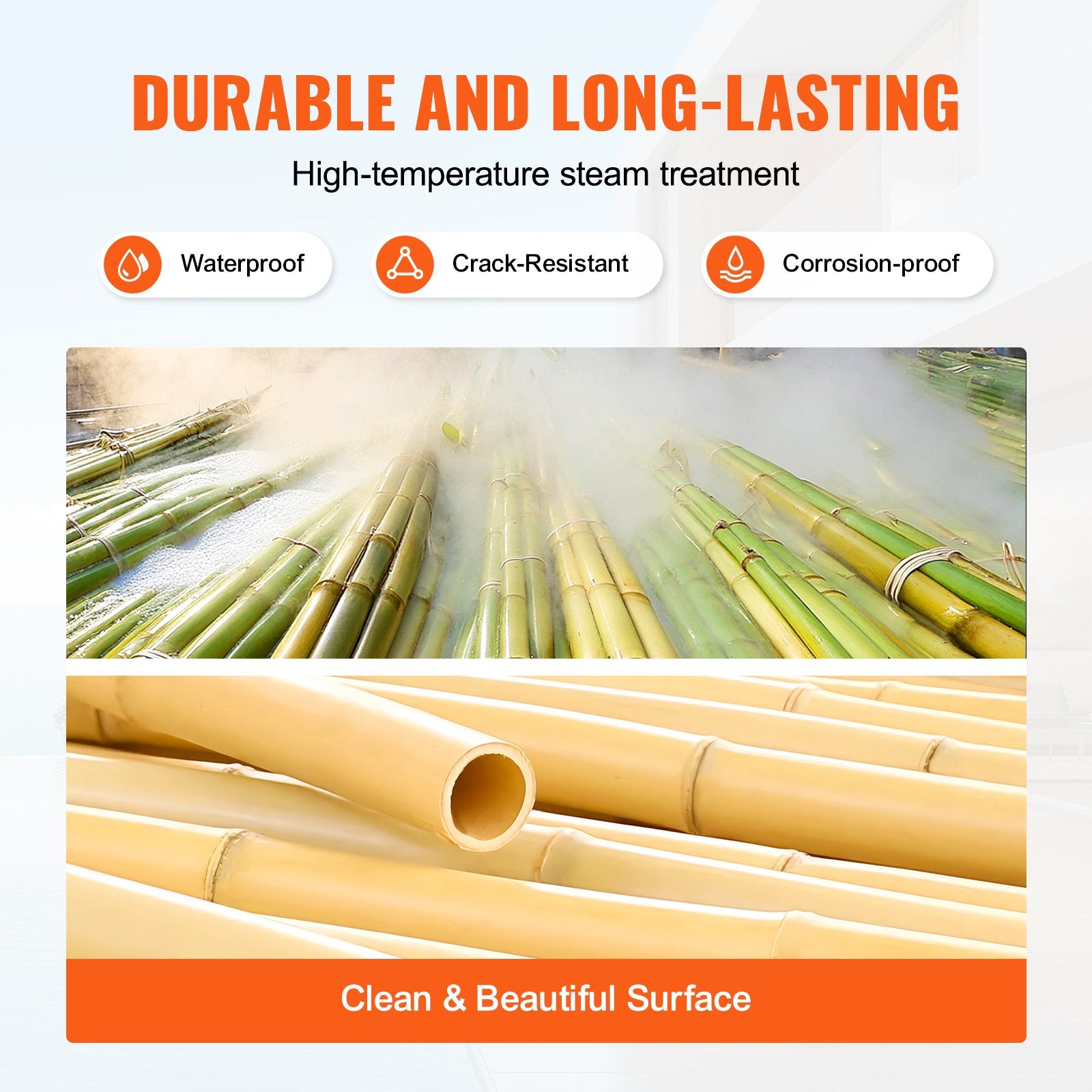 Natural Rolled Bamboo Fence Bamboo Panel 4 Ft H X 6 Ft L X 0.75 In D.
