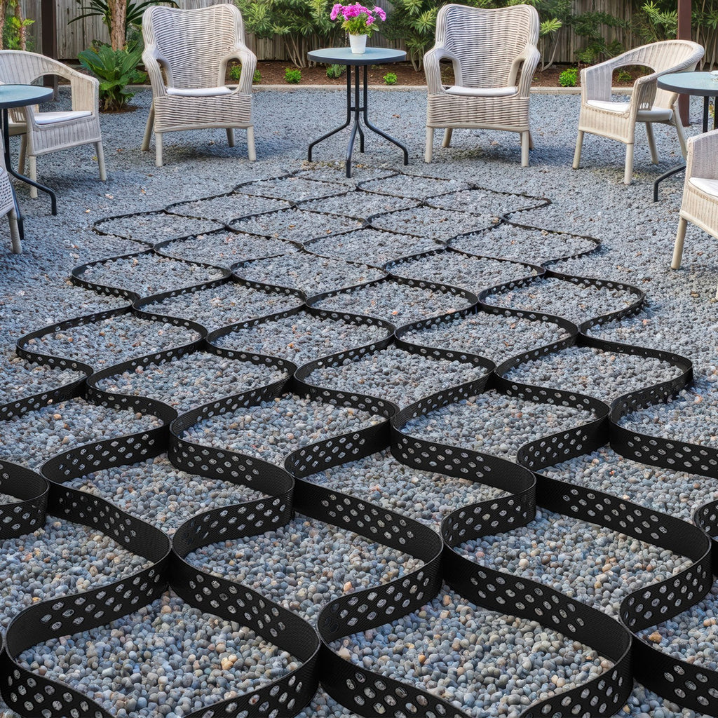 Ground Grid 2-Inch Depth Geocell Grid 32.81x9.84 FT / 10000x3000 Mm For Gravel