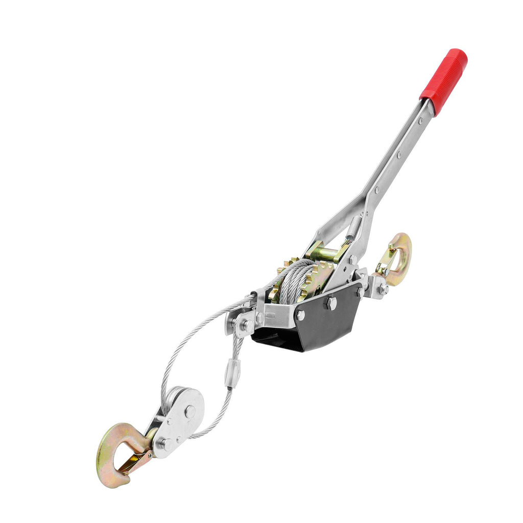 Power Puller Come Along Winch 2 Ton 4409 Lbs Heavy Duty Pull Hoist 2 Hooks