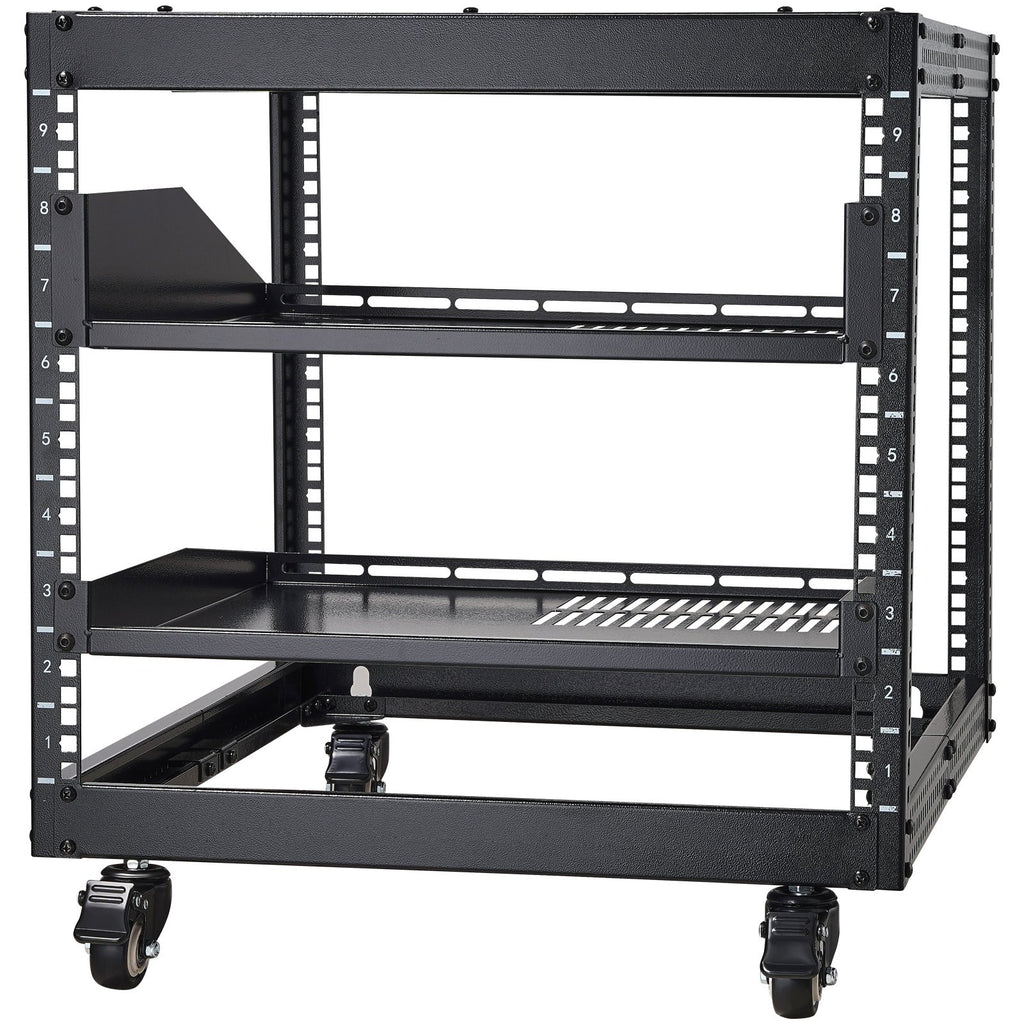 9U 4 Post Open Frame Server Rack Network Enclosure Adjustable