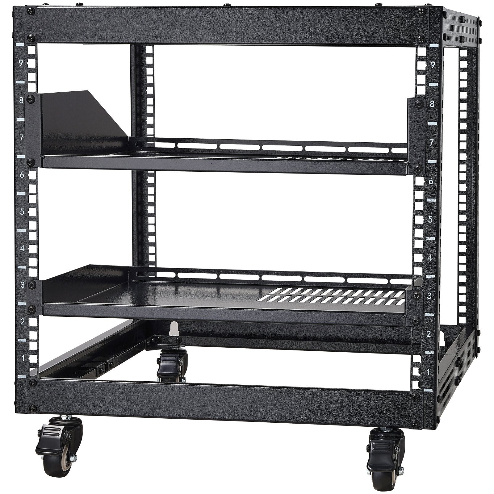 9U 4 Post Open Frame Server Rack Network Enclosure Adjustable