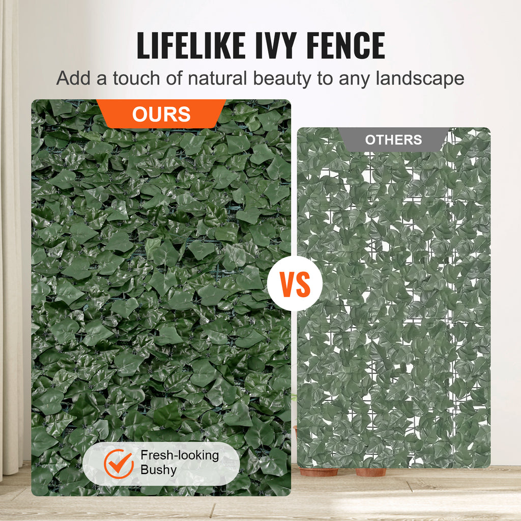 Ivy Privacy Fence, 96 X 72 In Artificial Green Wall Screen, Greenery Ivy Fence With Mesh Cloth Backing And Strengthened Joint, Faux Hedges Vine Leaf Decoration For Outdoor Garden, Yard, Balcony