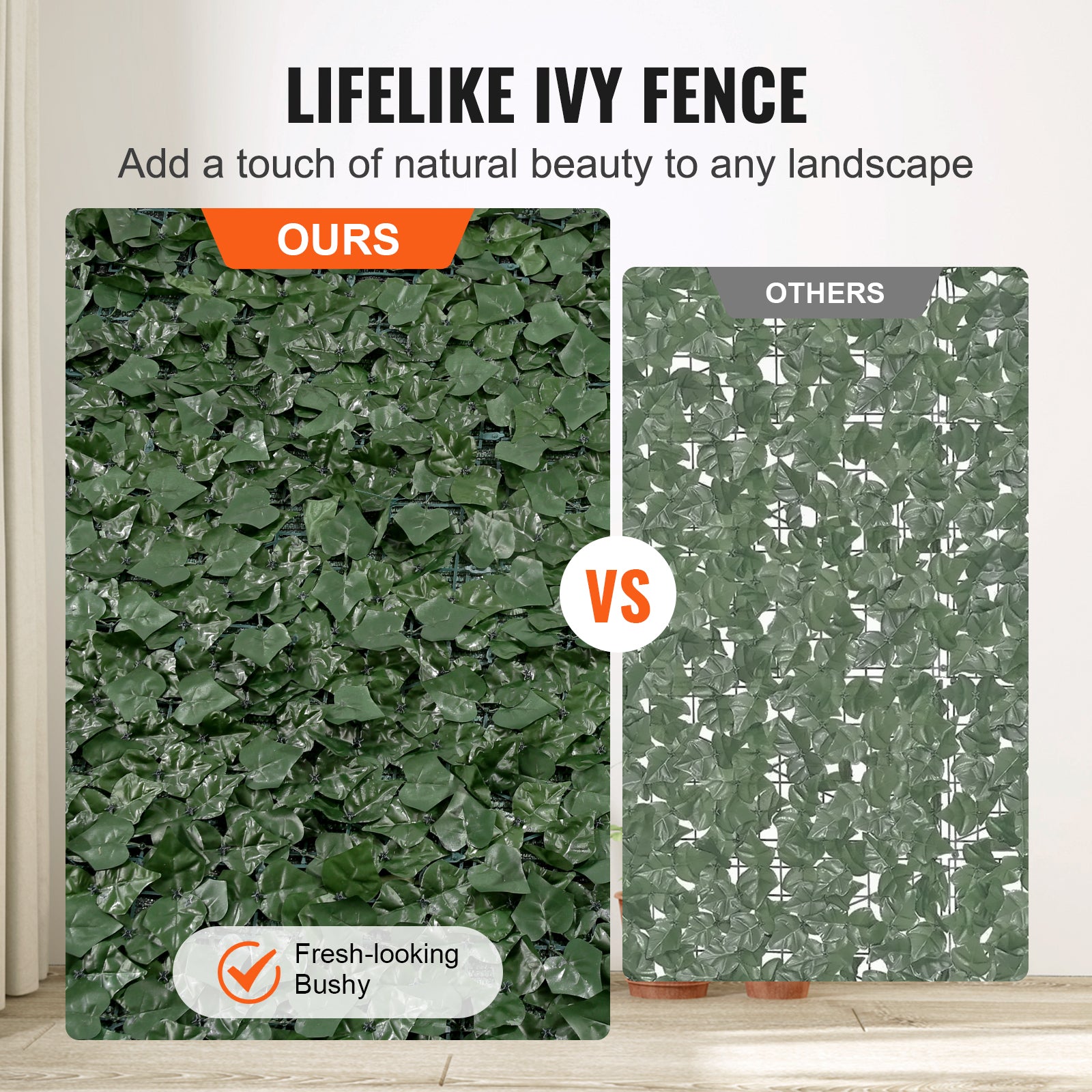 Ivy Privacy Fence, 96 X 72 In Artificial Green Wall Screen, Greenery Ivy Fence With Mesh Cloth Backing And Strengthened Joint, Faux Hedges Vine Leaf Decoration For Outdoor Garden, Yard, Balcony