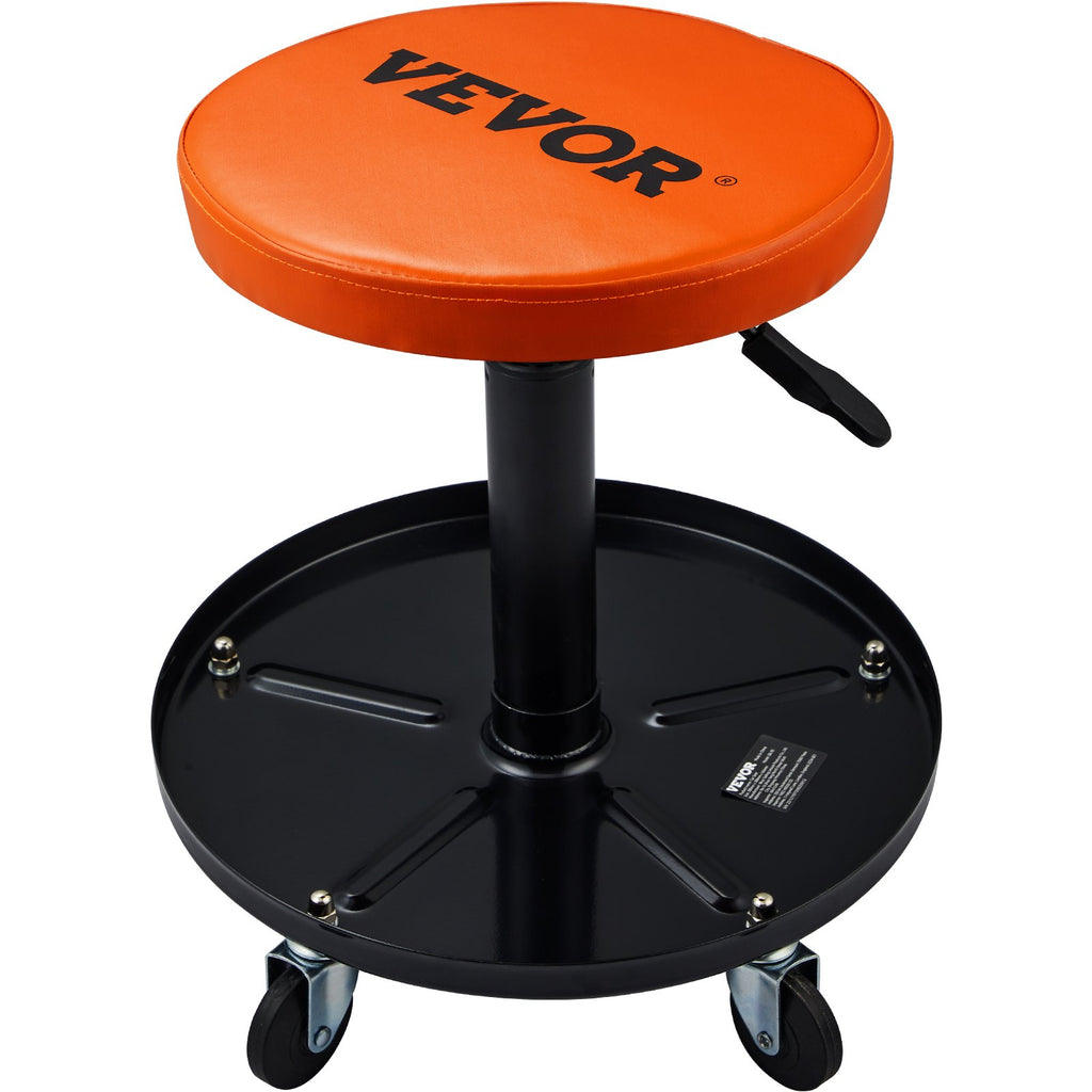 Adjustable Mechanics Rolling Creeper Seat Stool Tool Tray For Shop Garage