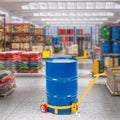 55 Gallon Drum Dolly, 1200 Lbs Load Capacity, Barrel Dolly Cart Drum Caddy Round Dolly Steel Low Profile, Heavy Duty Steel Frame With Adjustable Handle 3 Wheels, For Workshop Factory Warehouse