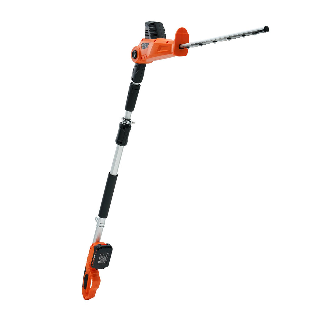 20V Cordless Hedge Trimmer, 18 Inch Double-edged Steel Blade, Pole Hedge Trimmer Kit 20V Battery, Fast Charger Included, Telescoping Design For High Branches