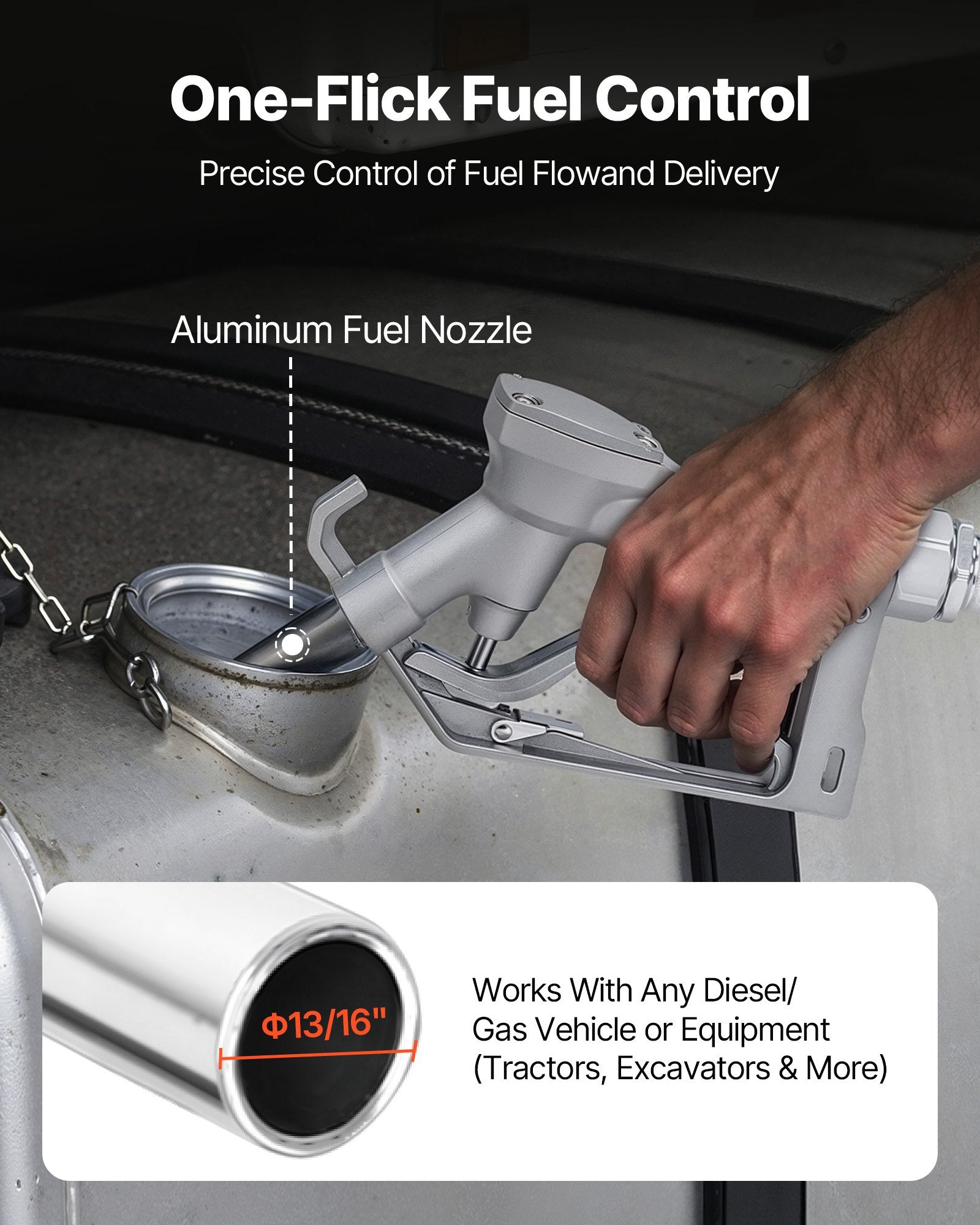 Fuel Transfer Pump 12V DC 20 GPM With Hose & Nozzle For Gasoline Diesel