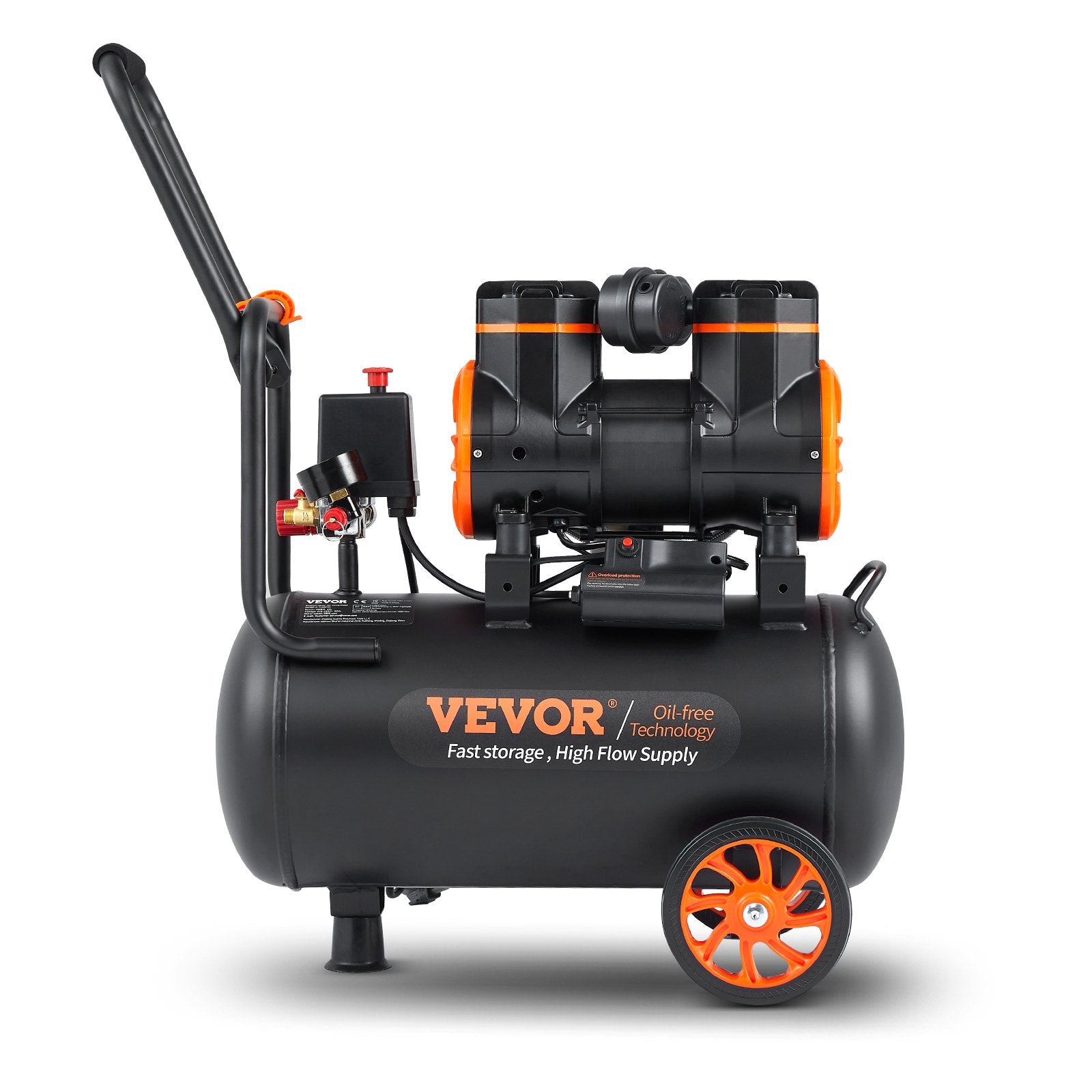 Air Compressor 6.3 Gallon 1450W 3.35 CFM 90PSI 70 DB Ultra Quiet Oil Free