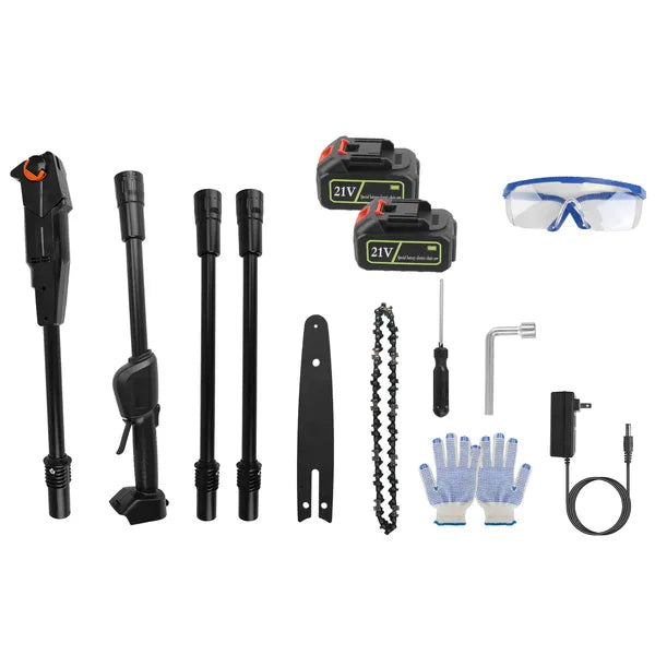6in Cordless Pole Saw 7.4FT Maximum Extendable Length 35FT/S Speed Electric Pole Chainsaw 2Pcs 3.0Ah Batteries And Charger Included For Pruning Trimming