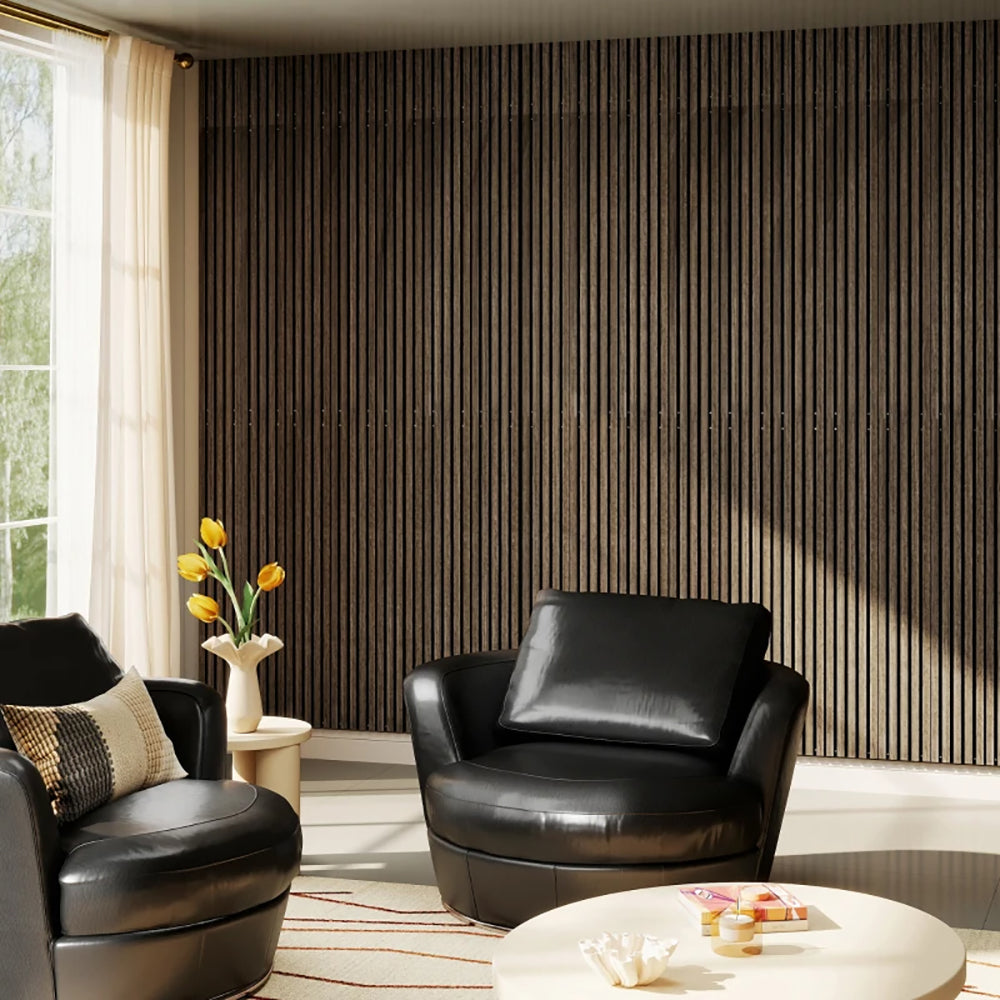 95'' X 8'' Wood Panels For Wall, 4 Pack Acoustic Panels, Sound Absorbing Slat Wall For Interior Wall Decor, Home, Walnut,