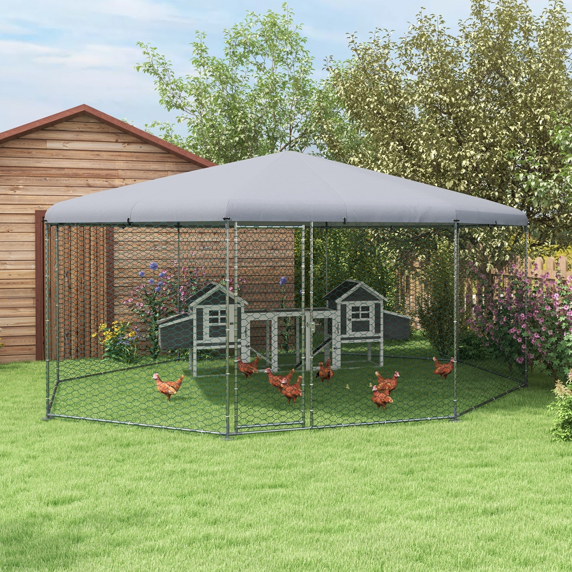 Chicken Run for 19-25 Chickens with Cover