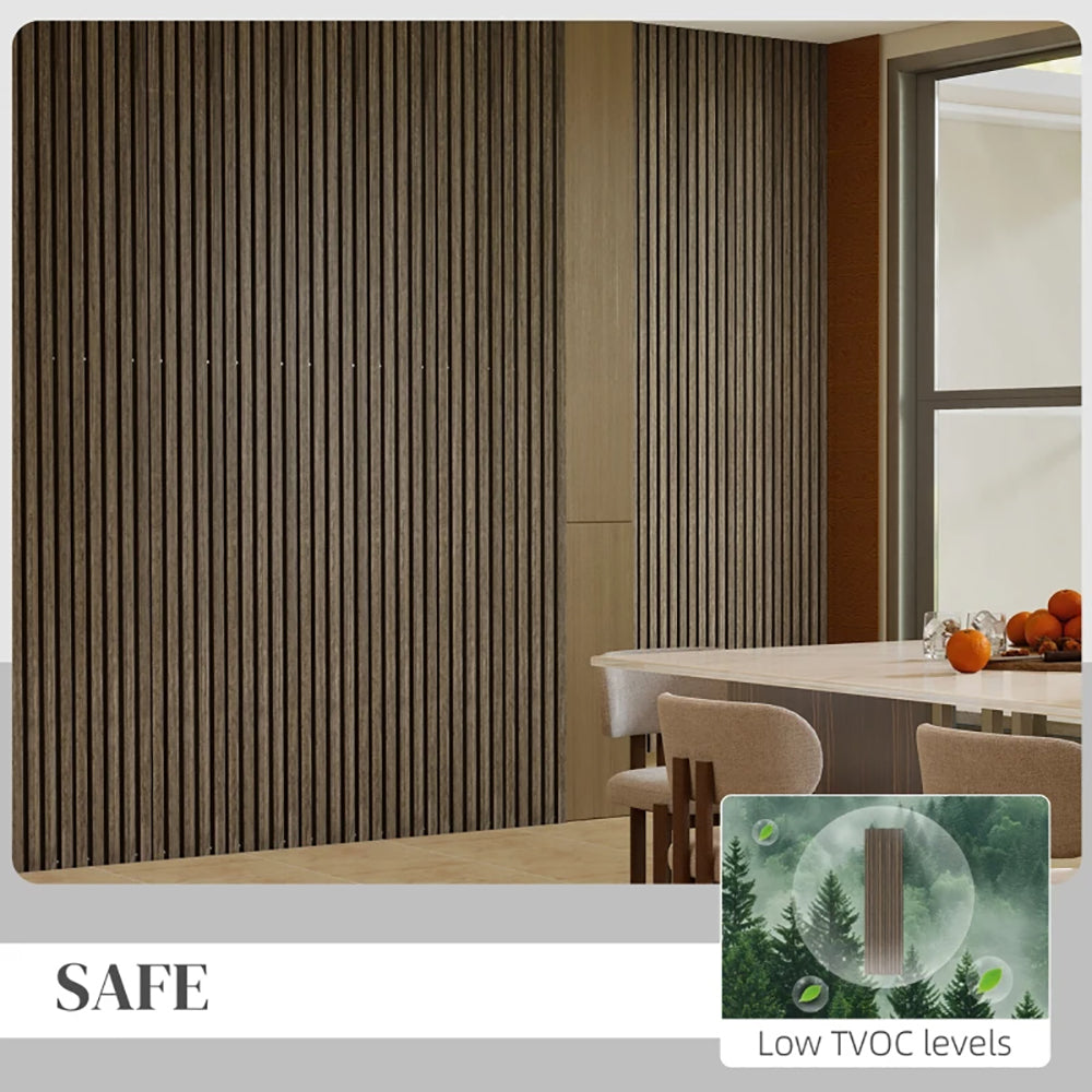95'' X 8'' Wood Panels For Wall, 4 Pack Acoustic Panels, Sound Absorbing Slat Wall For Interior Wall Decor, Home, Walnut,