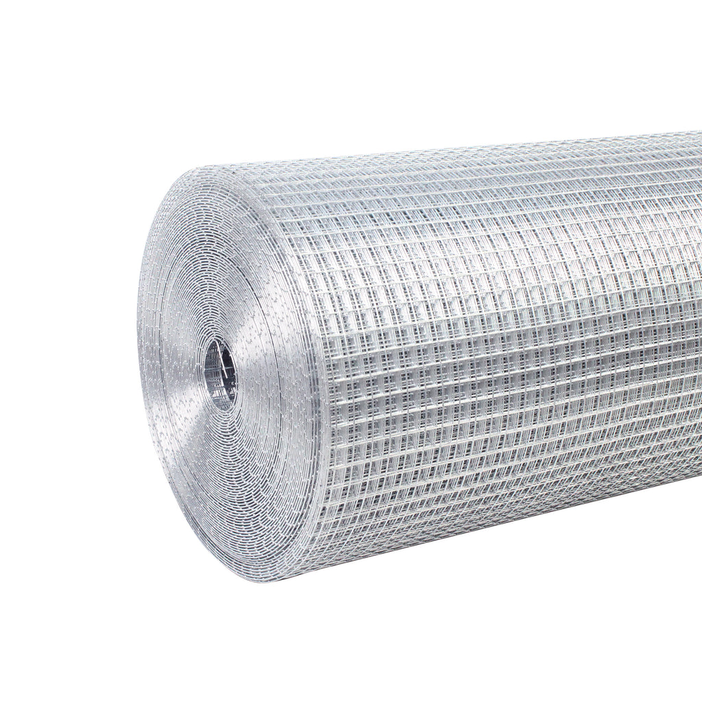 Wire Mesh Fence Roll 60inx50ft, 1-2inchx1-2inch 19GA Galvanized Steel Poultry Netting, Vinyl Coating Metal Wire Hardware Cloth Fence For Garden Yard Animals Plants Protection, Farm Fencing,Silver