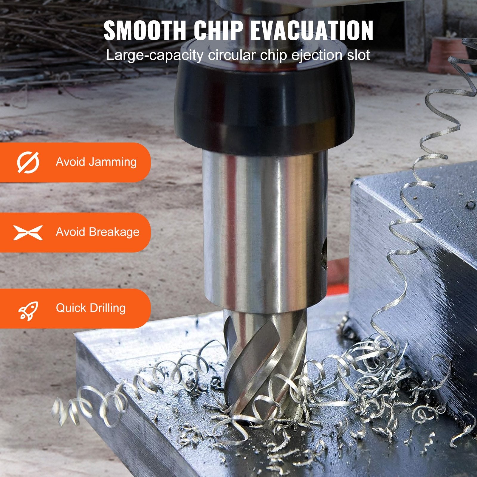 Annular Cutter Set, 6 Pcs Universal Shank Mag Drill Bits, 1' To 2' Cutting Diameter, 2' Cutting Depth, M2AL High-Speed Steel, With 2 Pilot Pins And Portable Case, For Using With Magnetic Drills