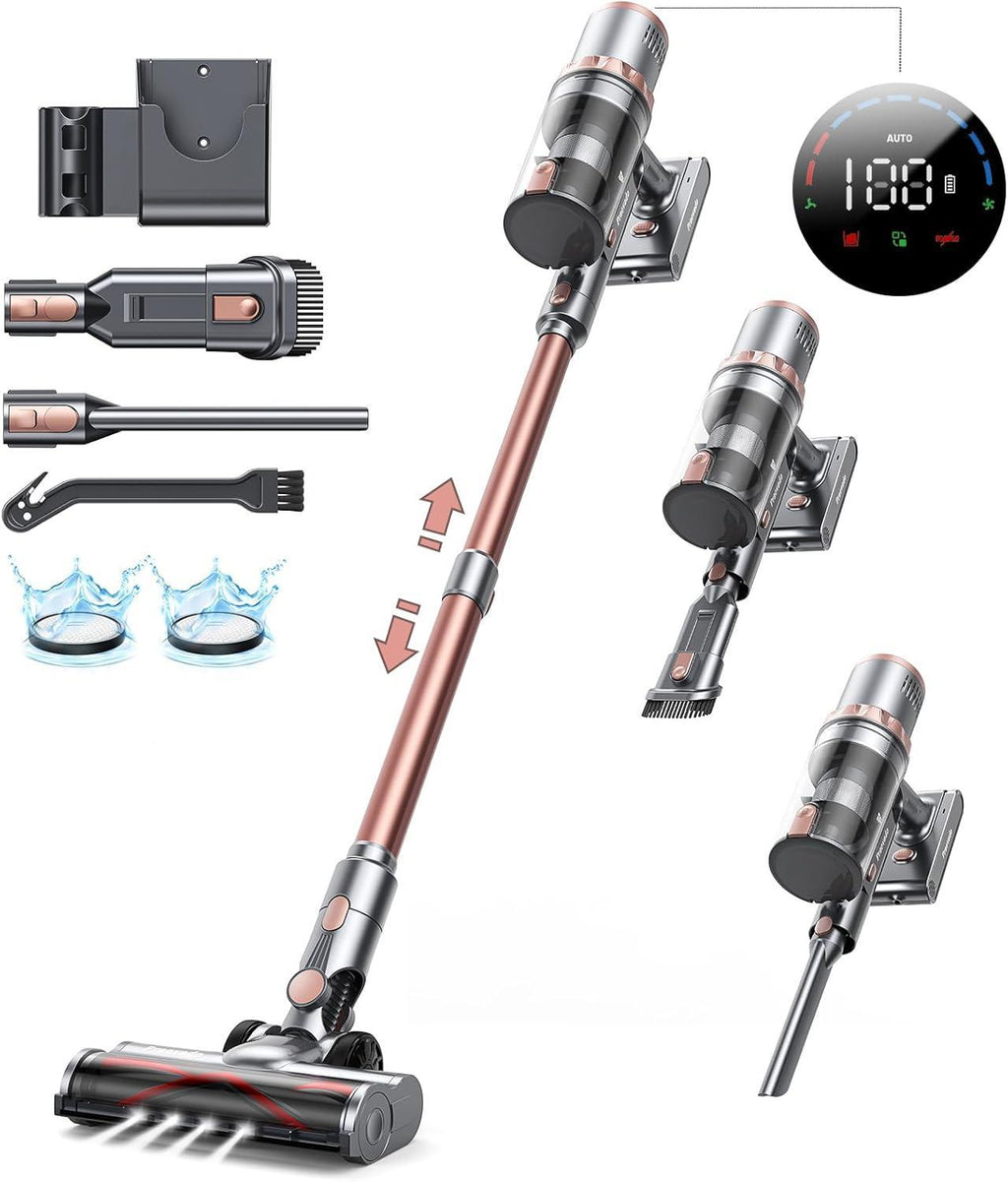 45KPa Strong Suction Power Wireless LED Touch Display 60 Minutes Of Battery Life Home Lightweight Handheld Pet Hair Vacuum Cleaner