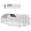 Large Chicken Coop Metal Chicken Run With Waterproof And Anti-UV Cover, Dome Shaped Walk-in Fence Cage Hen House For Outdoor And Yard Farm Use, 1" Tube Diameter, 9.2' X 18.7' X 6.5'