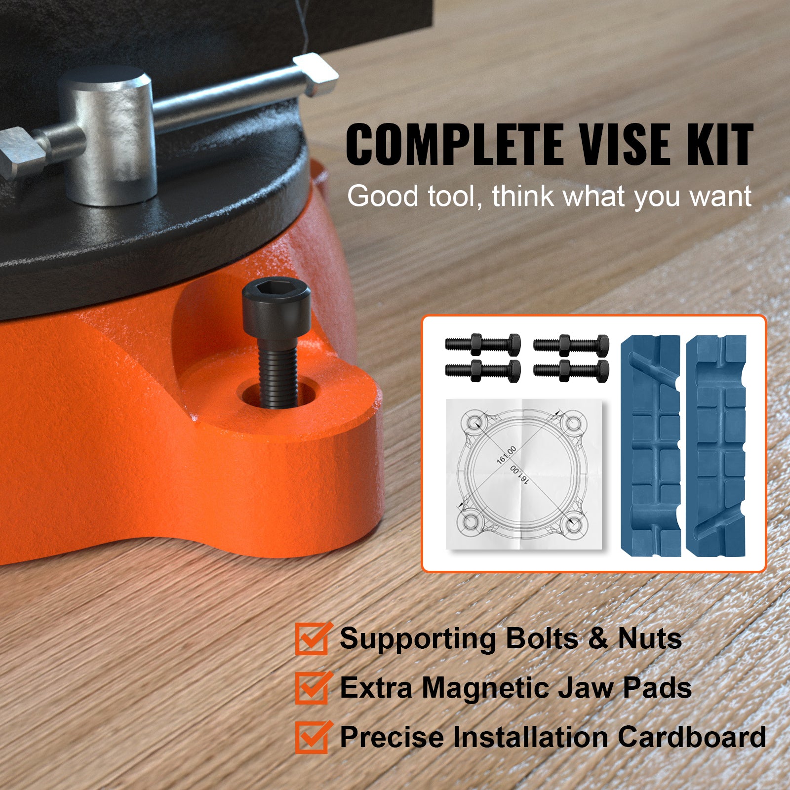 6inch Bench Vise W Anvil Swivel Locking Base Heavy Duty Ductile Iron