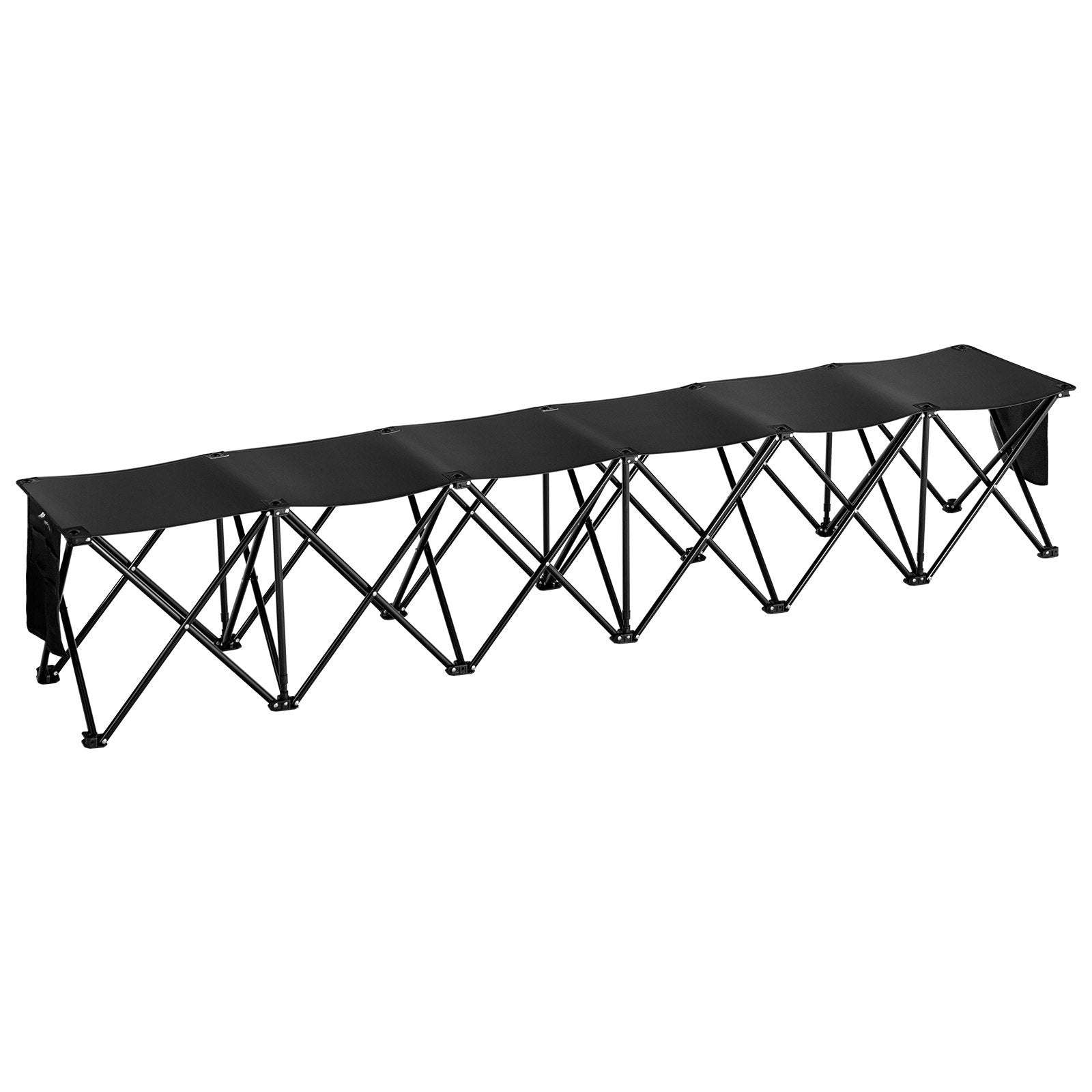 6 Seat Portable Folding Sport Bench Farm Camping Chair With Carry Bag