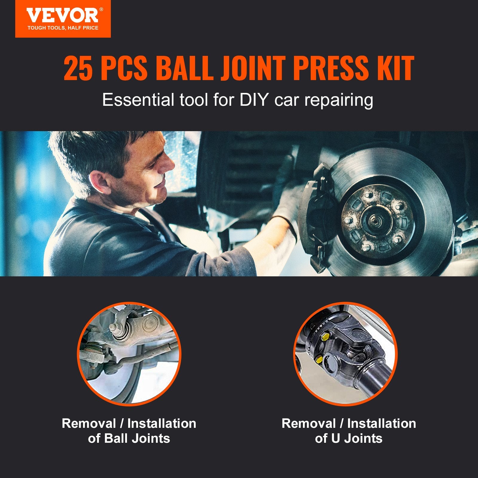 Ball Joint Press Kit C-press Ball Joint Tools 25 Pcs Automotive Repair Kit