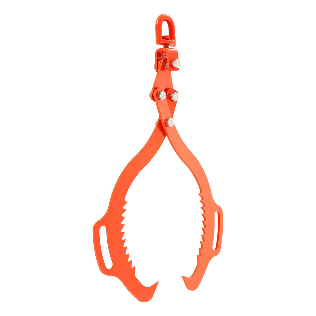 28in Log Lifting Tongs 2 Claw  Solid Steel Log Grapple Swivel Log Lifter