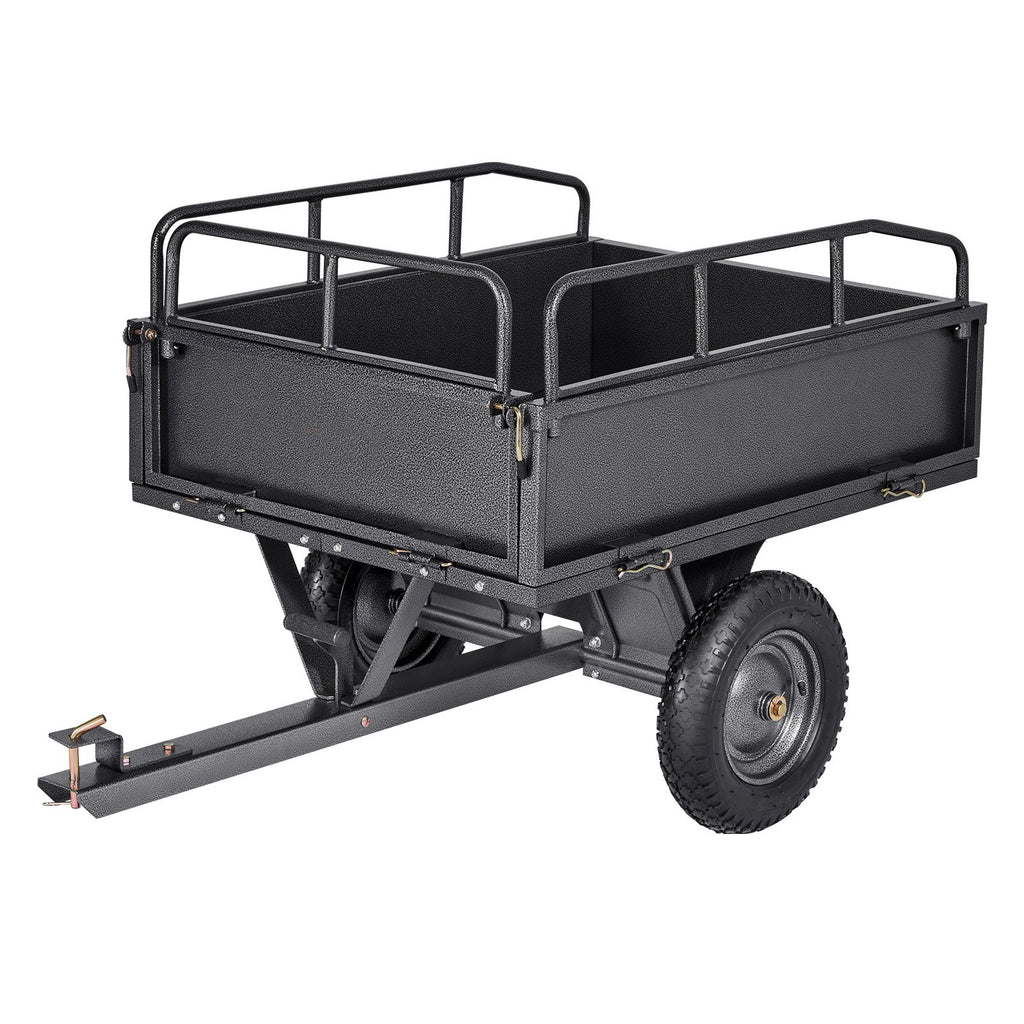 Steel Dump Cart 10 Cu. Ft 500LB For ATV/UTV Trailer Tow Behind Heavy Duty
