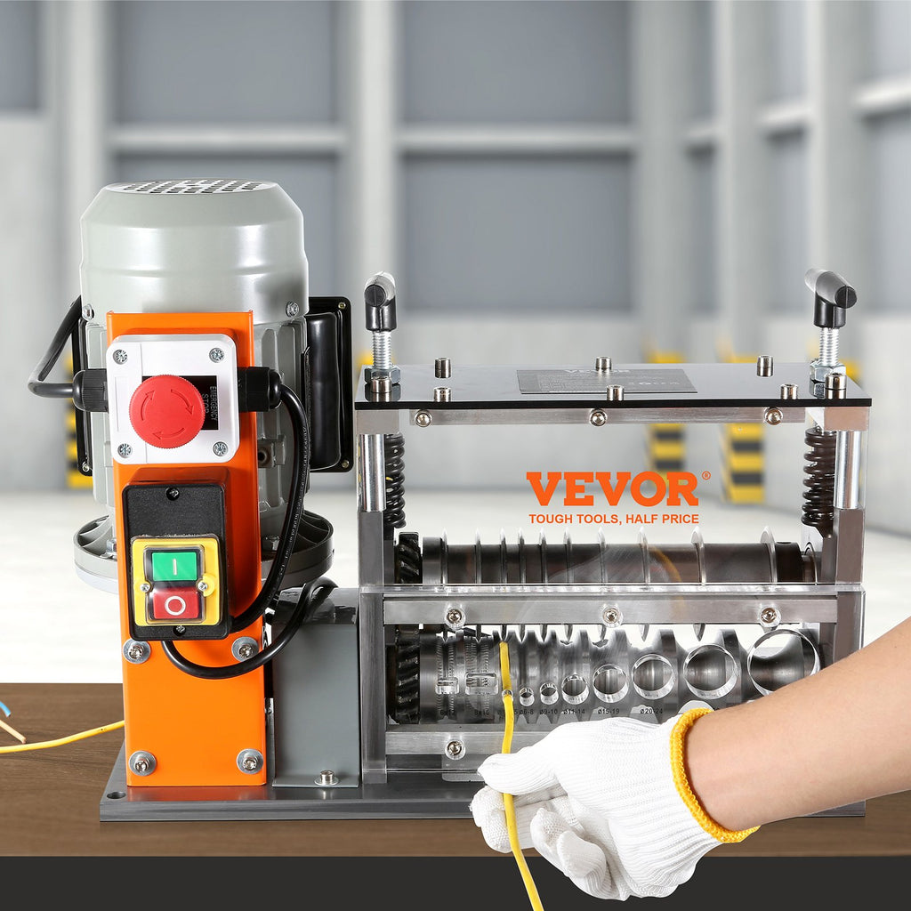 Automatic Wire Stripping Machine, 0.06'-1.26' Electric Motorized Cable Stripper, 750 W, 98 Ft Min Wire Peeler With Visible Stripping Depth Reference, 10 Channels For Scrap Copper Recycling