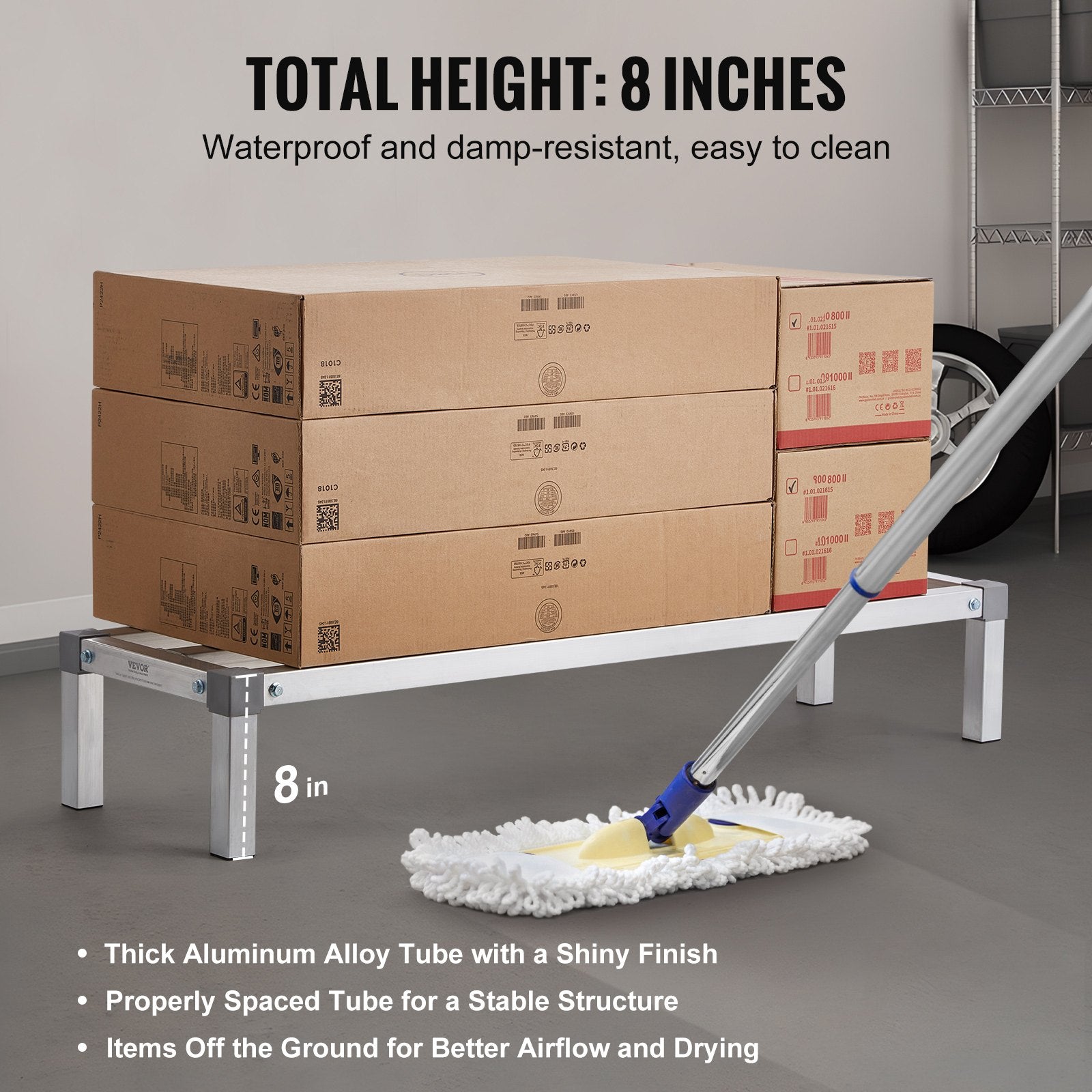 Newly Upgrade  Aluminum Dunnage Rack Stationary Dunnage Rack Storage Rack