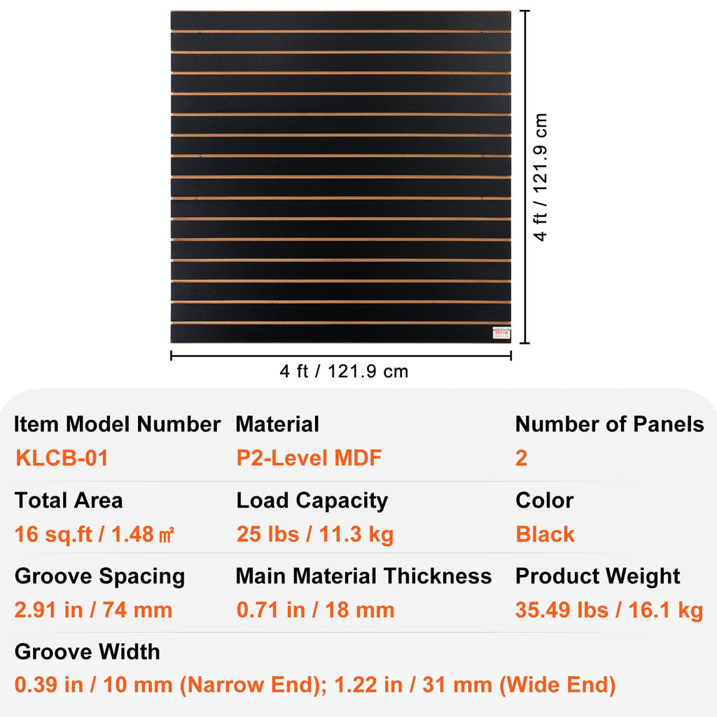 Slatwall Panels, 4 Ft X 2 Ft Black Garage Wall Panels , Heavy Duty Garage Wall Organizer Panels Display For Retail Store, Garage Wall, And Craft Storage Organization