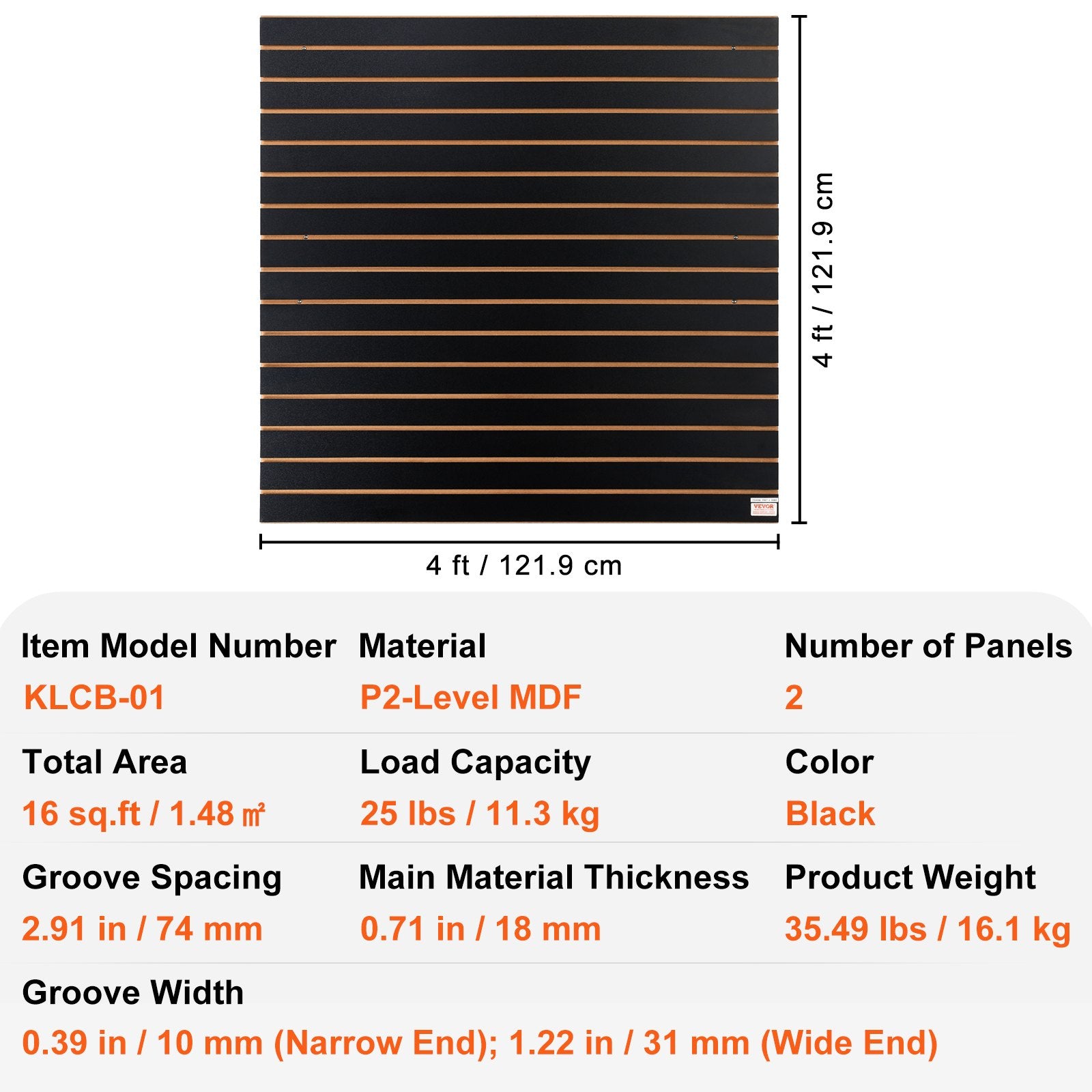 Slatwall Panels, 4 Ft X 2 Ft Black Garage Wall Panels , Heavy Duty Garage Wall Organizer Panels Display For Retail Store, Garage Wall, And Craft Storage Organization