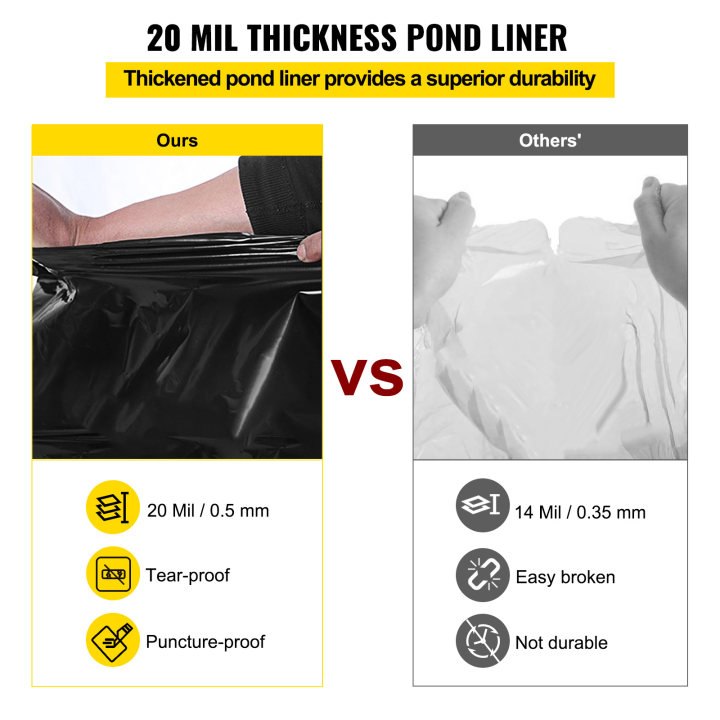 LLDPE Pond Liner 20x25 Ft, Pond Liner 20 Mil, Fish Pond Liners For Waterfall, Pond And Fish Ponds