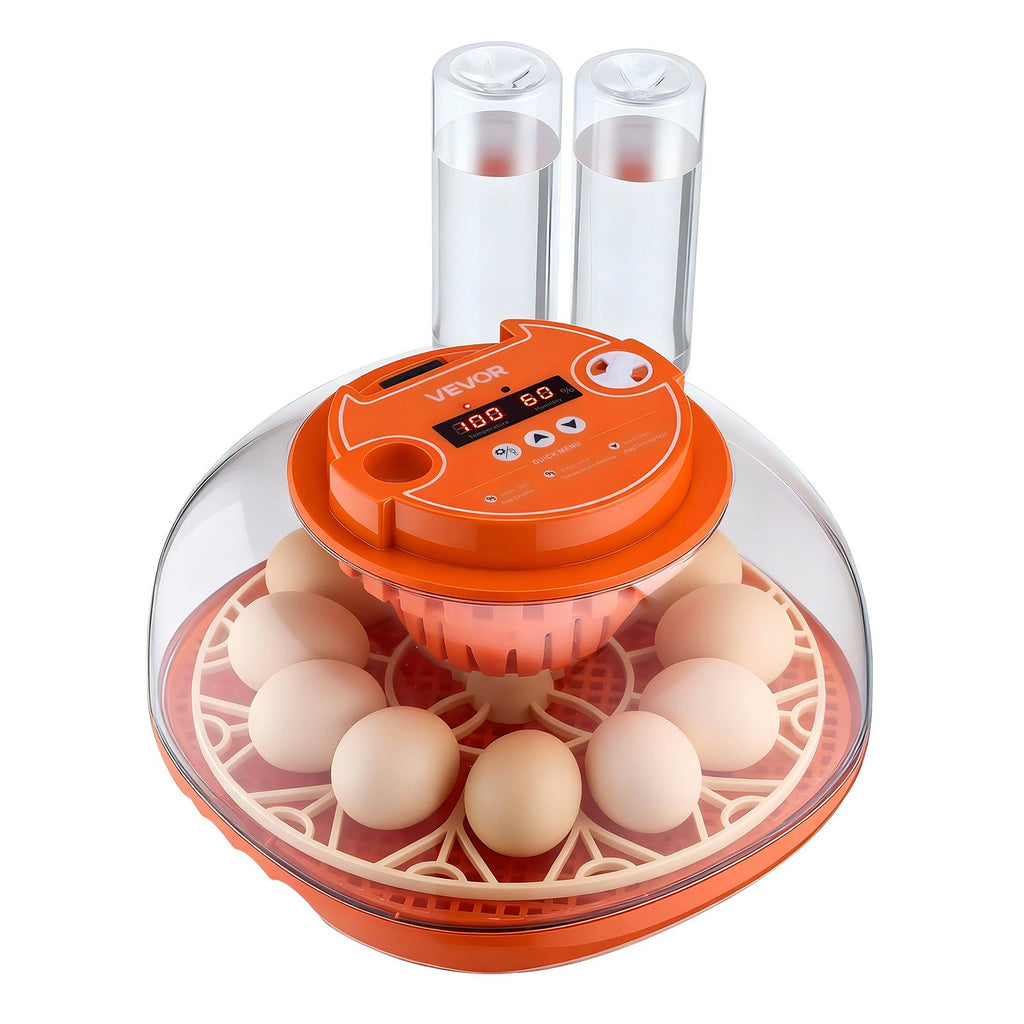 12 Egg Incubator, Automatic Egg Turner With LED Candler, Temperature & Humidity Control, 360° View Clear Window, Poultry Eggs Incubator For Home Farm, Hatching Chicks Ducks Goose Quail